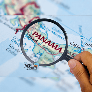 Map of Panama with a magnifying glass