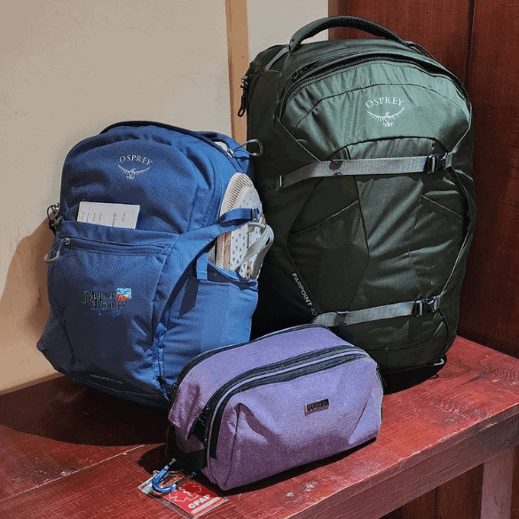 It's moving day again. We should have a long day and then a long stay. We're scheduled to be in Puerto Viejo de Talmanca, CR for 30 nights. For scale reference in the pic, my green osprey pack is a 40 liter. Aside from the clothes I'm wearing and our gopro camera, that's what I'm traveling the world for 11 months with. (The purple bag is c-pap machine and blood pressure cuff)