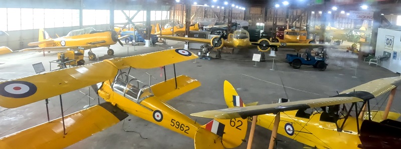 interior picture we took of inside the hanger at the Commonwealth Air Training Plan Museum