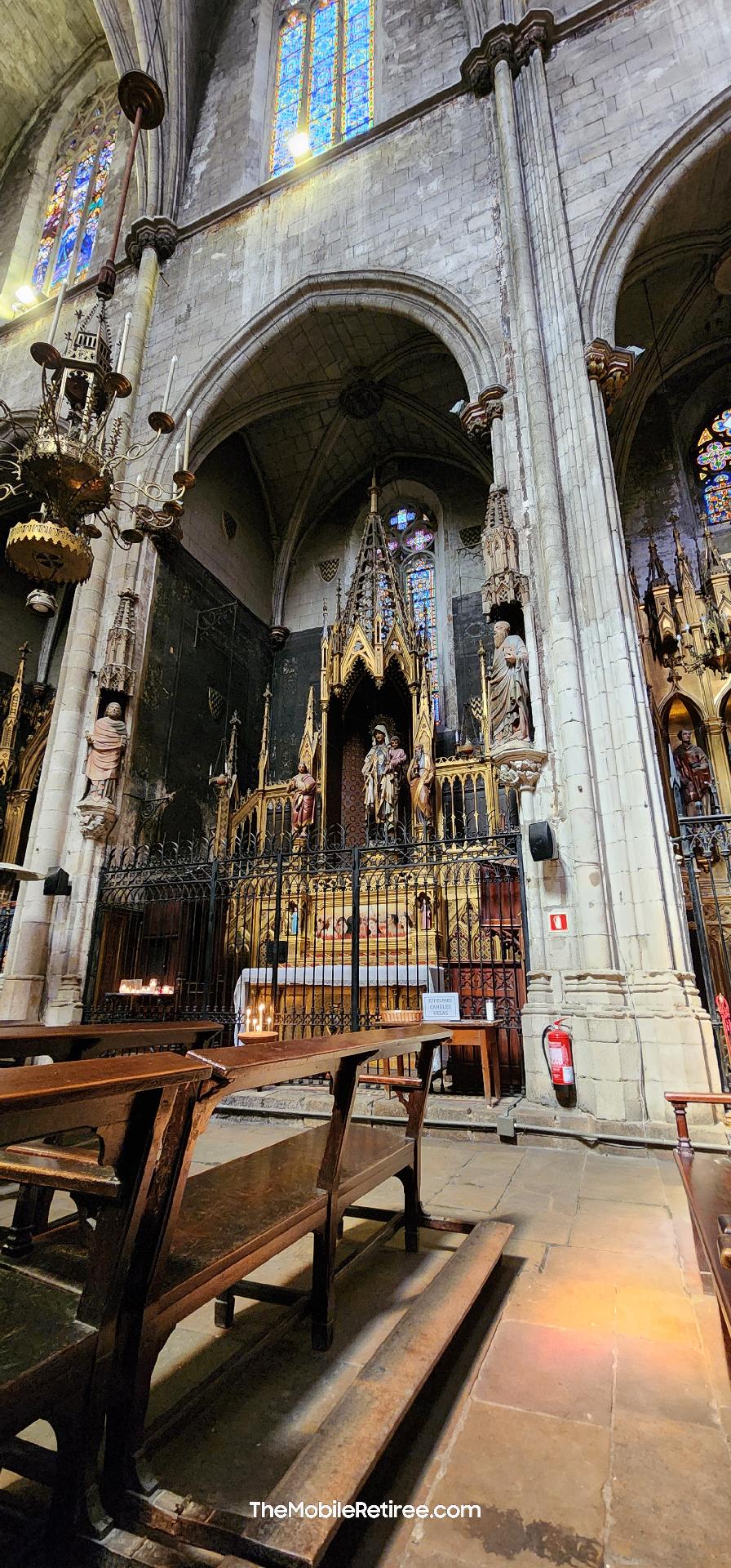 Inside the basilica at the Placa Sant Just (St. Justus Square) 