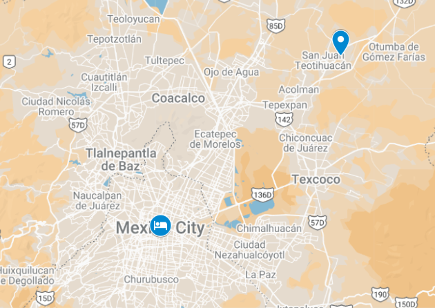 itinerary waypoints for Day 3: Day Trip to Teotihuacán