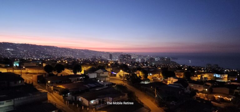 night view from our apartment in Chile