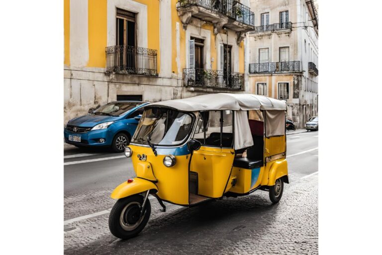 a tuk tuk on the streets of lisbon